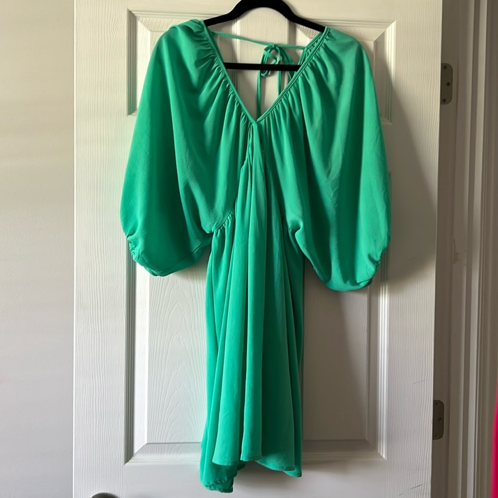 Seafoam Bubble Sleeve Dress